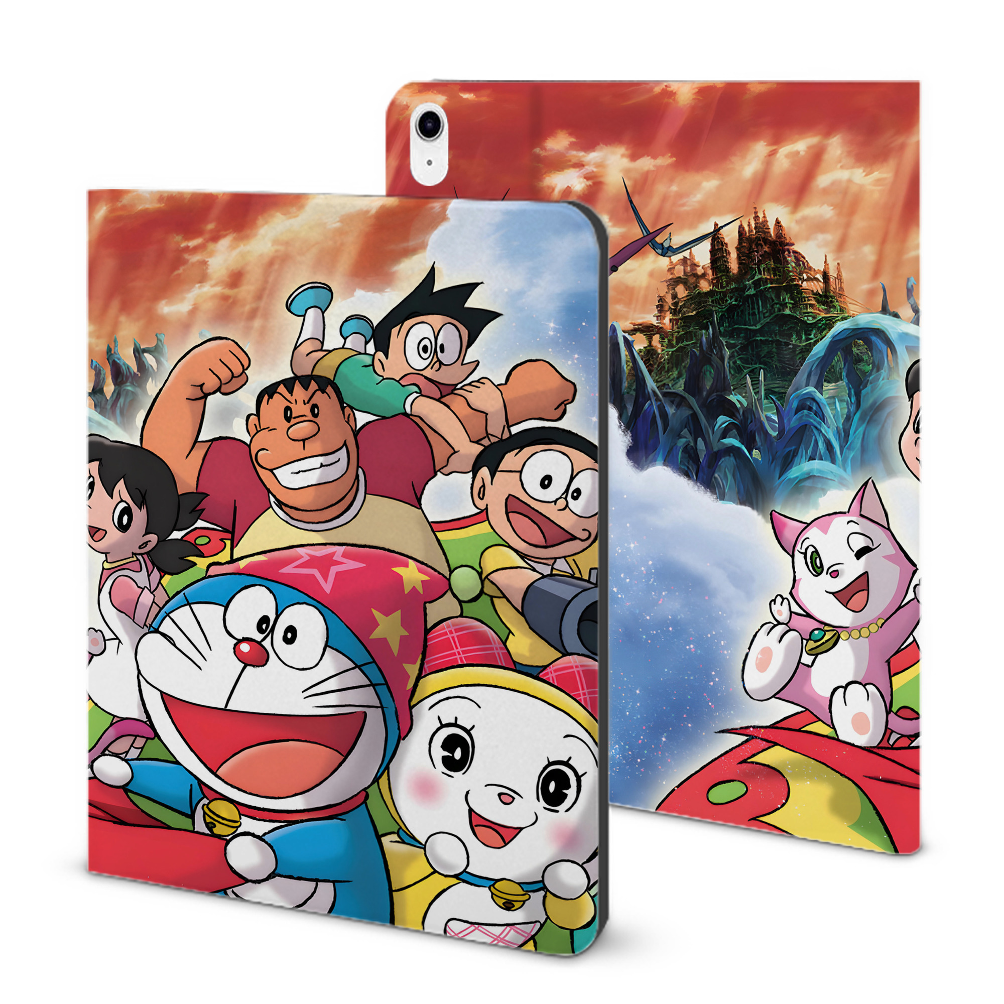 （画像用） ドラえもん Doraemon IPad ケース ブック型 PUレザー TPU 耐衝撃 軽量 薄型 ペン収納なし 全面保護 IPad 各モデル対応